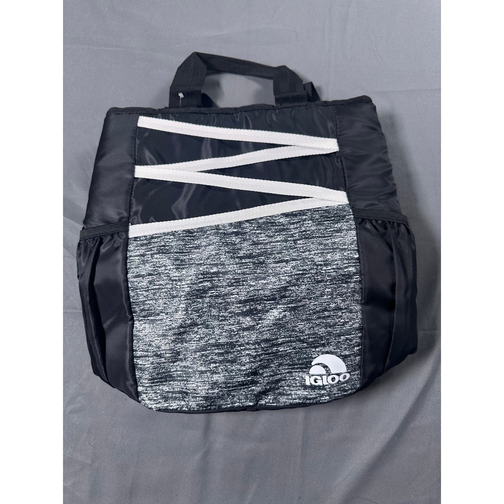 Igloo Insulated Cooler Backpack Black Gray Lunch Bag 00164038